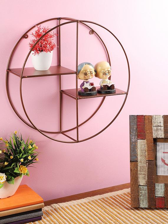 round floating wall mounted partition iron wall shelf - 17343220 - Zoom Image - 1