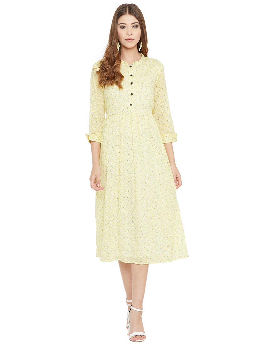 tie back printed a-line dress - 17343414 - Zoom Image - 1