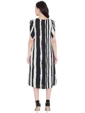 round neck striped a-line dress - 17343446 - Standard Image - 3