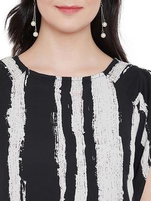 round neck striped a-line dress - 17343446 - Standard Image - 4