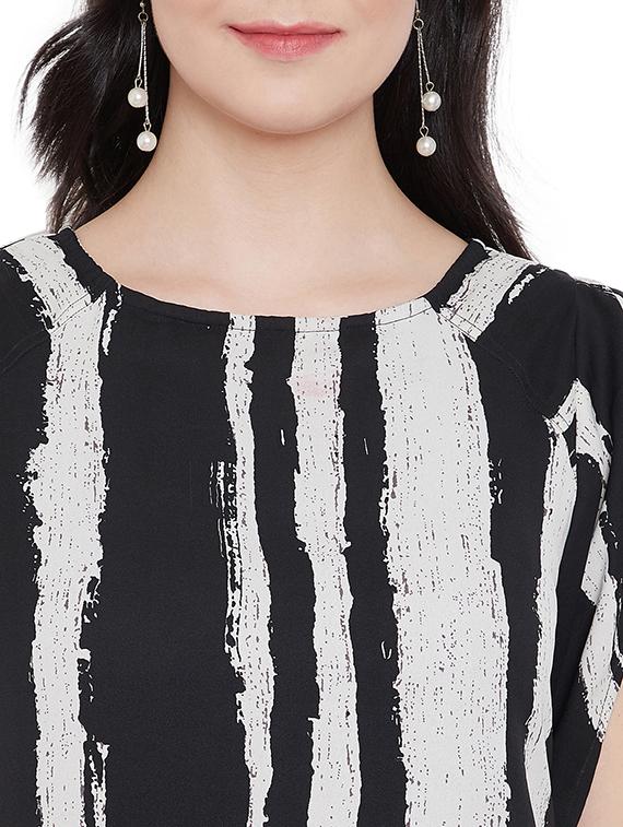 round neck striped a-line dress - 17343446 - Zoom Image - 4