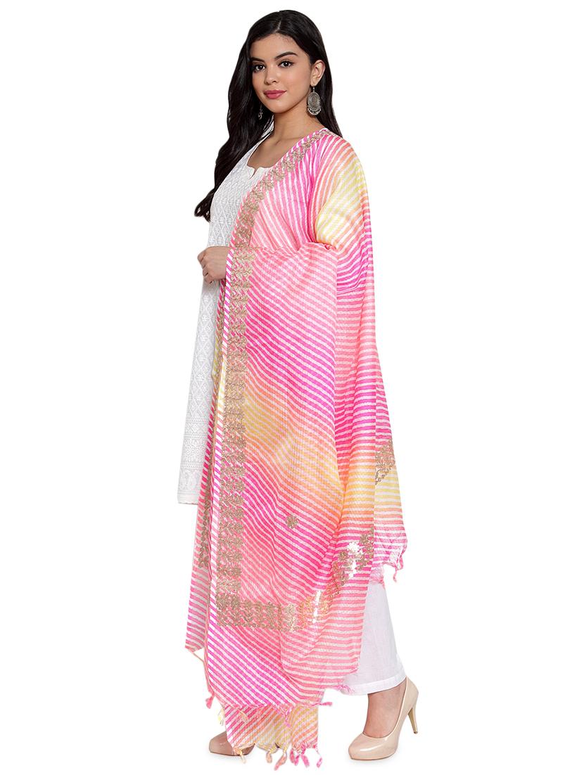 gota work leheriya dupatta - 17343490 - Zoom Image - 2