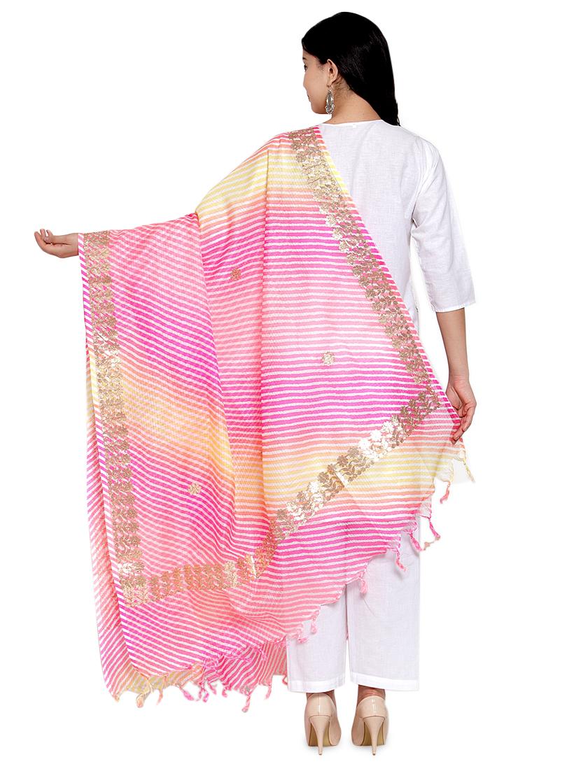 gota work leheriya dupatta - 17343490 - Zoom Image - 3