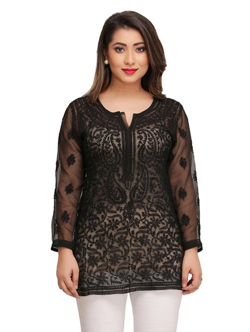 chikankari straight kurti - 17344414 - Standard Image - 1