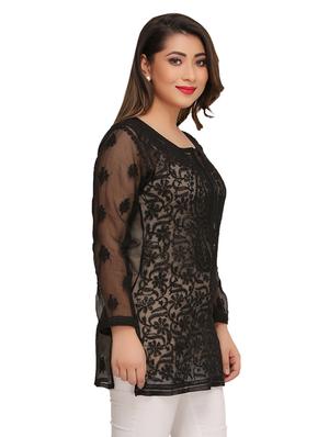 chikankari straight kurti - 17344414 - Standard Image - 2