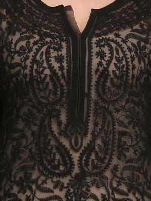 chikankari straight kurti - 17344414 - Standard Image - 4