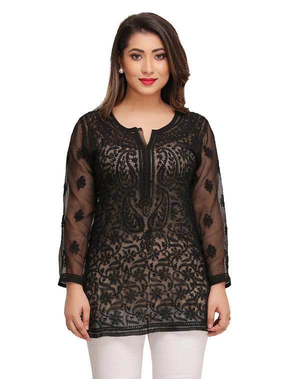 chikankari straight kurti - 17344414 - Zoom Image - 1