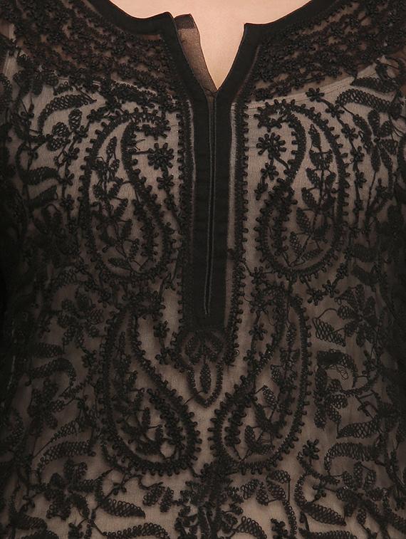 chikankari straight kurti - 17344414 - Zoom Image - 4