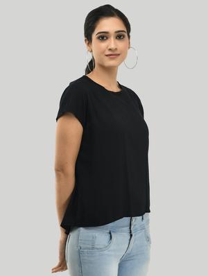 round neck solid tee - 17344418 - Standard Image - 3