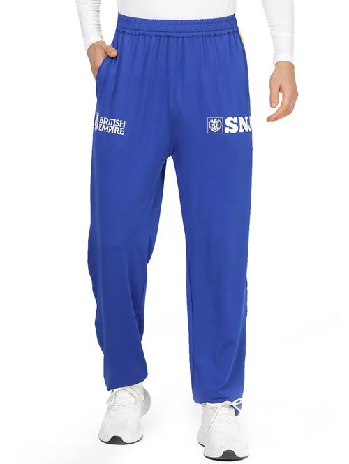 blue color block full length track pant - 17344444 - Standard Image - 1