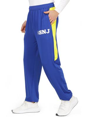 blue color block full length track pant - 17344444 - Standard Image - 2