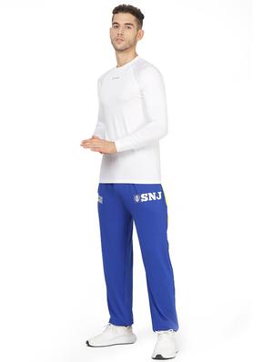 blue color block full length track pant - 17344444 - Standard Image - 4
