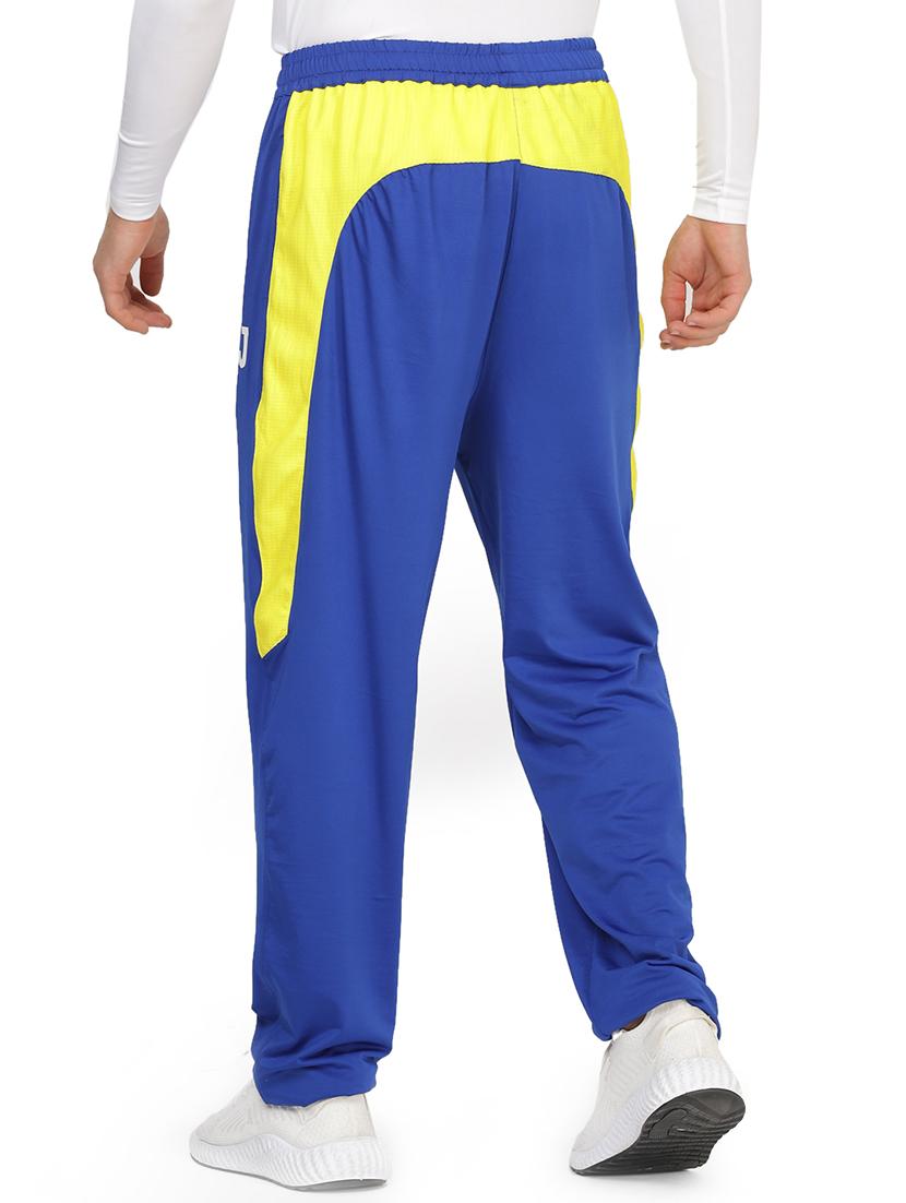 blue color block full length track pant - 17344444 - Zoom Image - 3