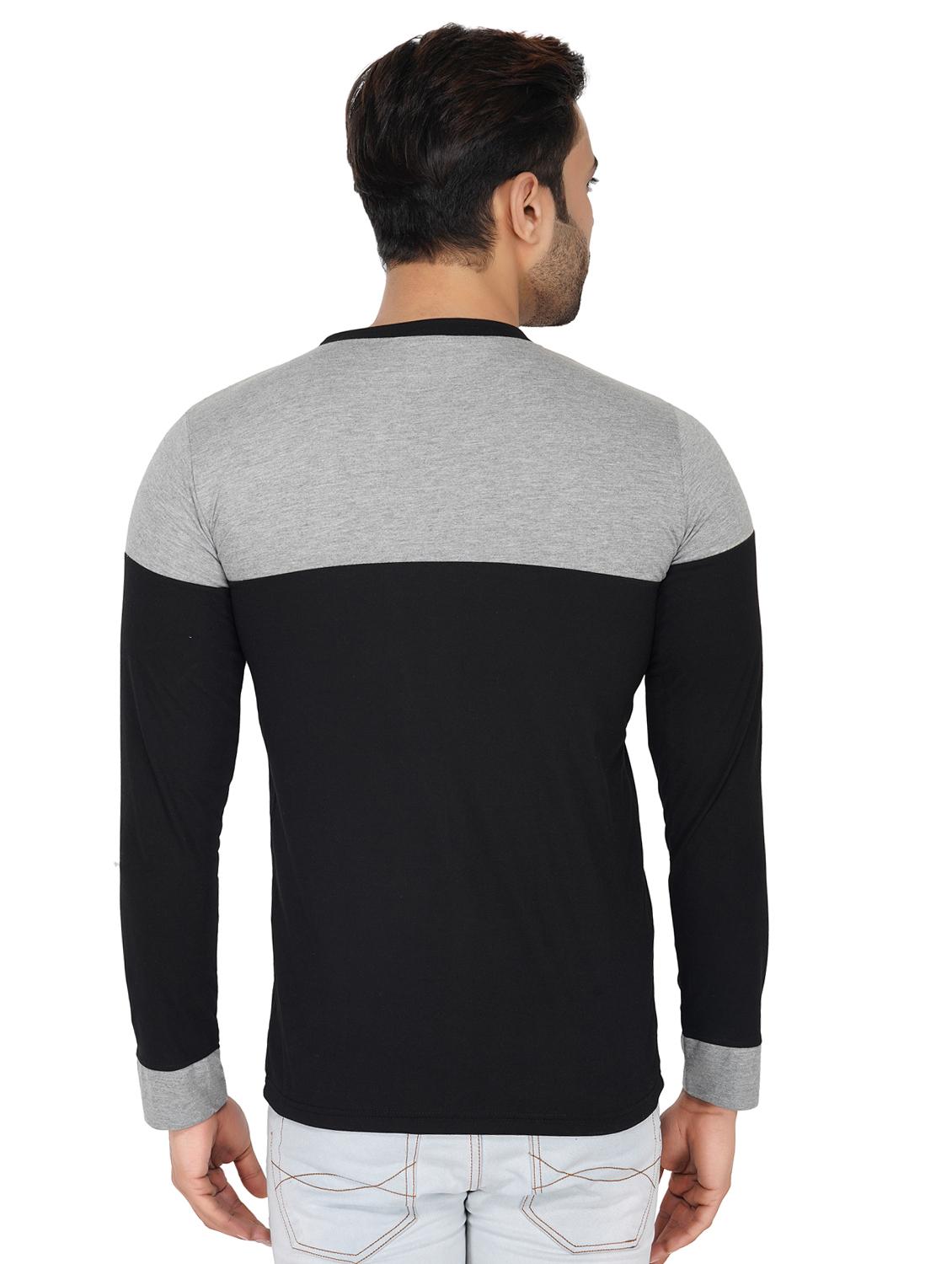 black color block cut & sew t-shirt - 17344483 - Zoom Image - 3