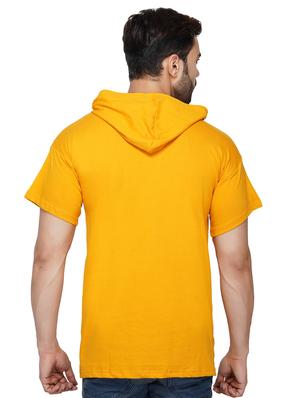 yellow solid hooded t-shirt - 17344497 - Standard Image - 4