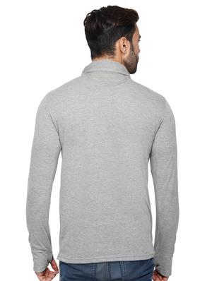 grey solid thumb hole t-shirt - 17344499 - Standard Image - 3