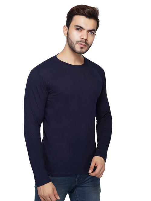 navy blue solid t-shirt - 17344508 - Standard Image - 1