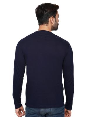 navy blue solid t-shirt - 17344508 - Standard Image - 3