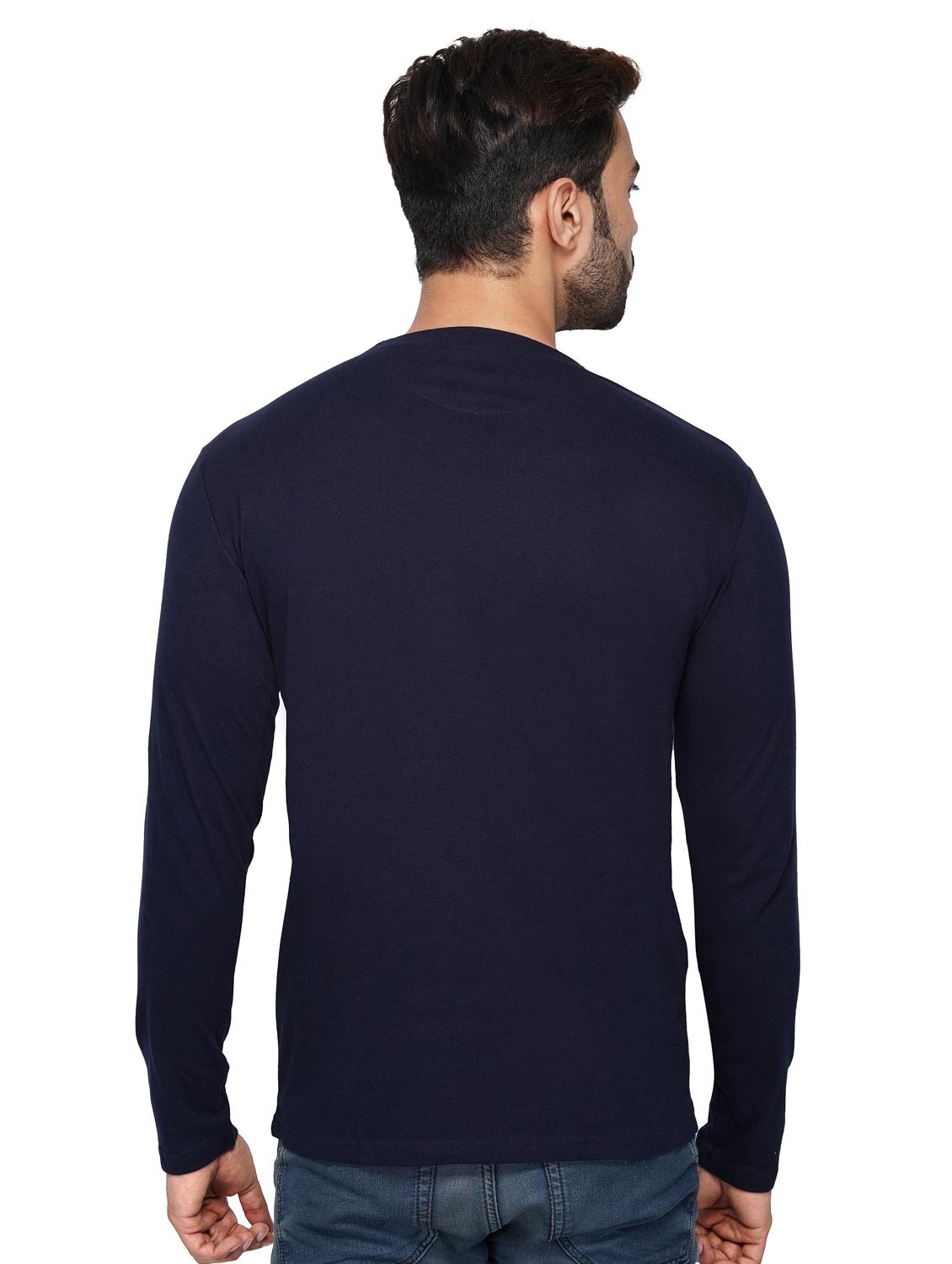 navy blue solid t-shirt - 17344508 - Zoom Image - 3