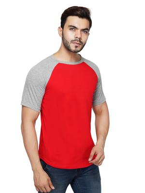 red color block raglan t-shirt - 17344509 - Standard Image - 2