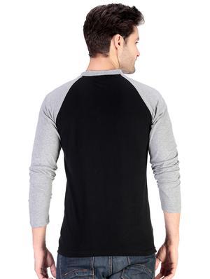grey color block raglan t-shirt - 17344571 - Standard Image - 3