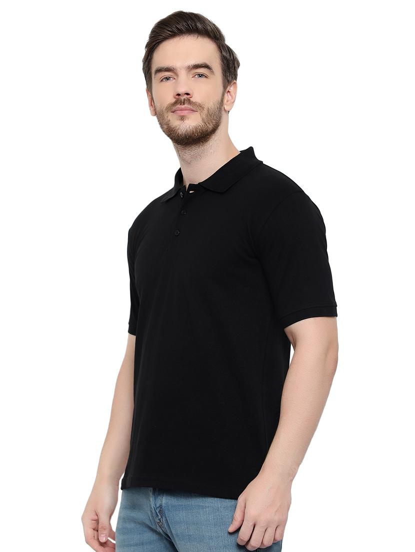 black solid polo t-shirt - 17344578 - Zoom Image - 2