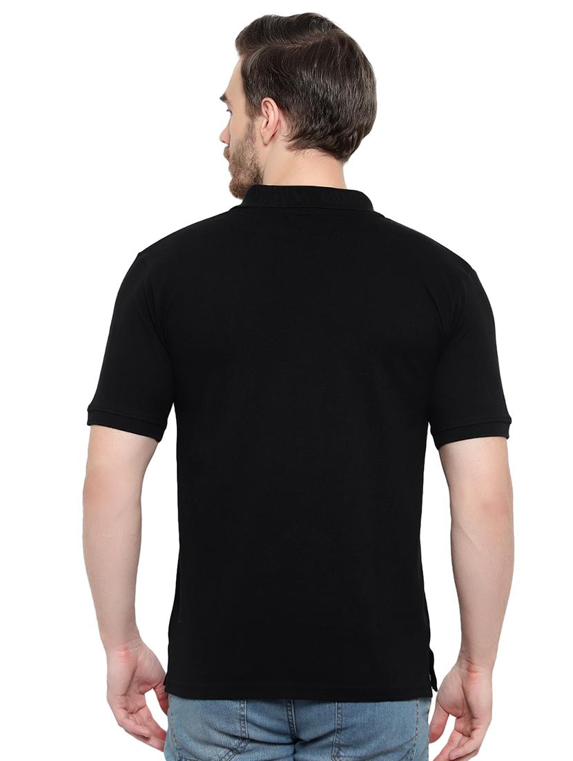 black solid polo t-shirt - 17344578 - Zoom Image - 3