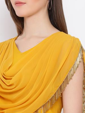 embellished cape style neck top - 17344655 - Standard Image - 4