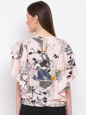 ruffled sleeves floral top - 17344673 - Standard Image - 3