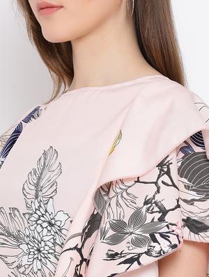 ruffled sleeves floral top - 17344673 - Standard Image - 5