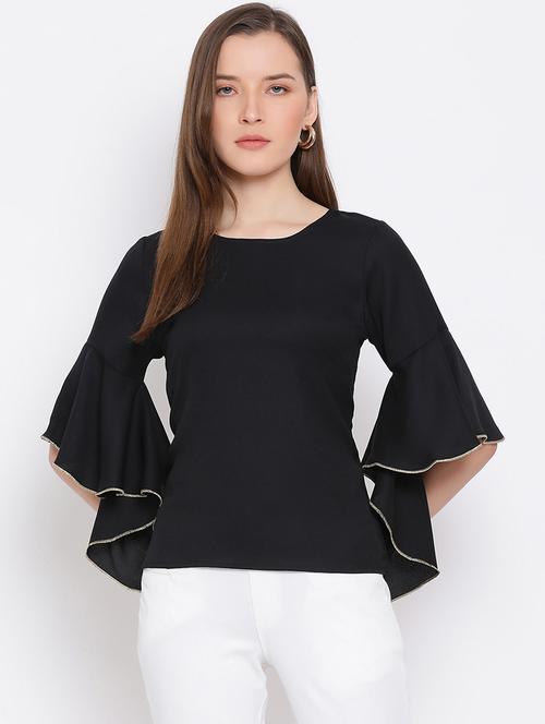 asymmetric bell sleeves top - 17344681 - Standard Image - 1