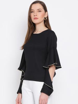 asymmetric bell sleeves top - 17344681 - Standard Image - 2
