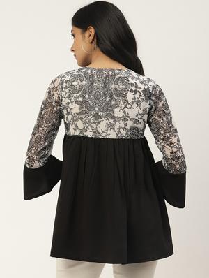 tie up neck a-line top - 17344718 - Standard Image - 3