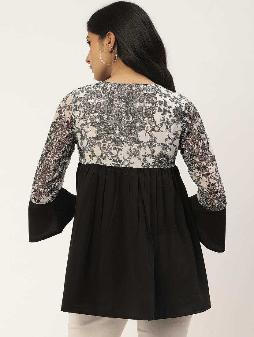 tie up neck a-line top - 17344718 - Zoom Image - 3