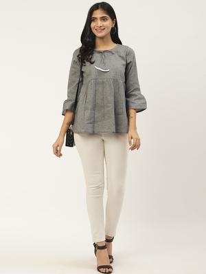 tie up neck bell sleeves top - 17344721 - Standard Image - 4