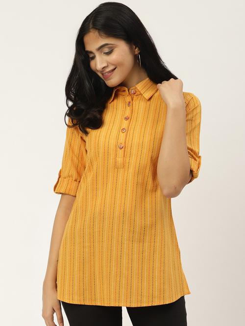 shirt neck striped tunic - 17344734 - Very Small Image - 1