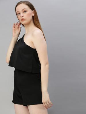 tie up single shoulder romper - 17345558 - Standard Image - 2
