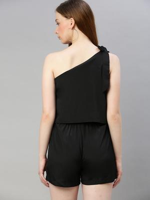 tie up single shoulder romper - 17345558 - Standard Image - 3
