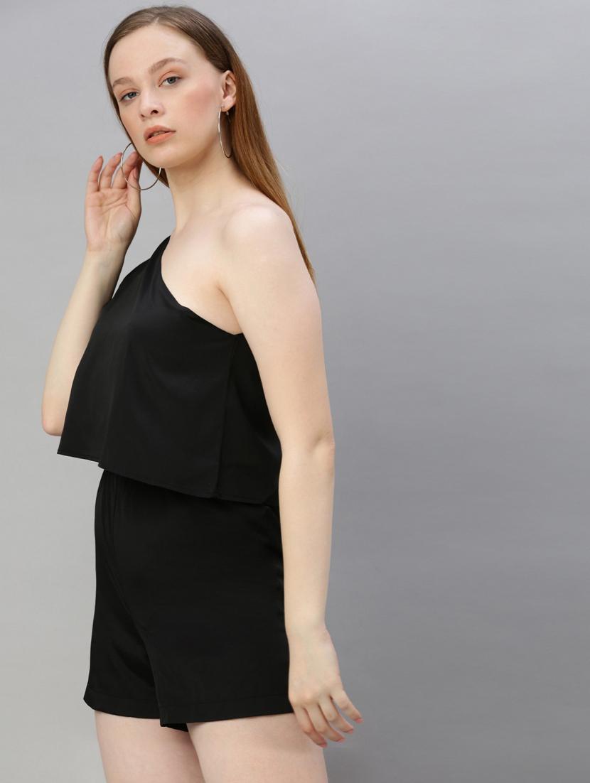 tie up single shoulder romper - 17345558 - Zoom Image - 2