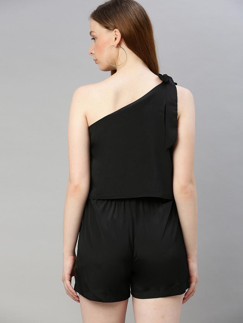 tie up single shoulder romper - 17345558 - Zoom Image - 3