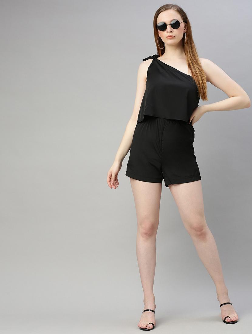 tie up single shoulder romper - 17345558 - Zoom Image - 4