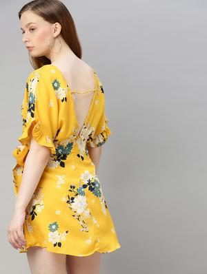 low cut back floral dress - 17345597 - Standard Image - 3