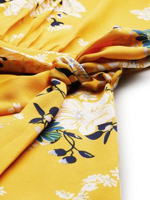 low cut back floral dress - 17345597 - Standard Image - 5
