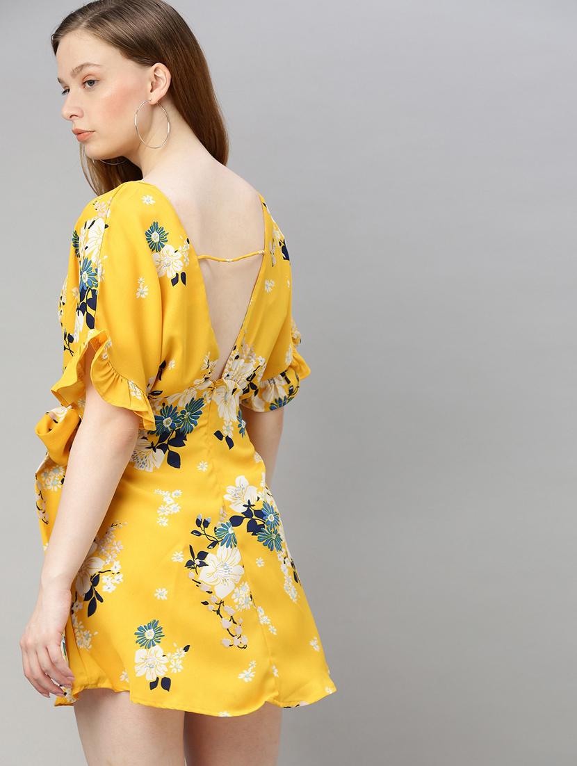 low cut back floral dress - 17345597 - Zoom Image - 3