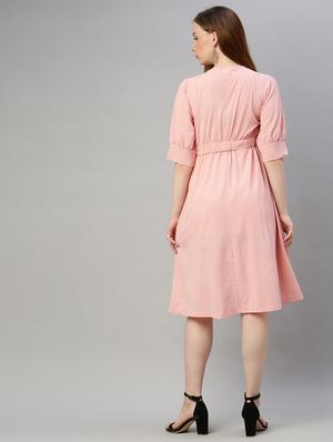 tie front flared dress - 17345604 - Standard Image - 3
