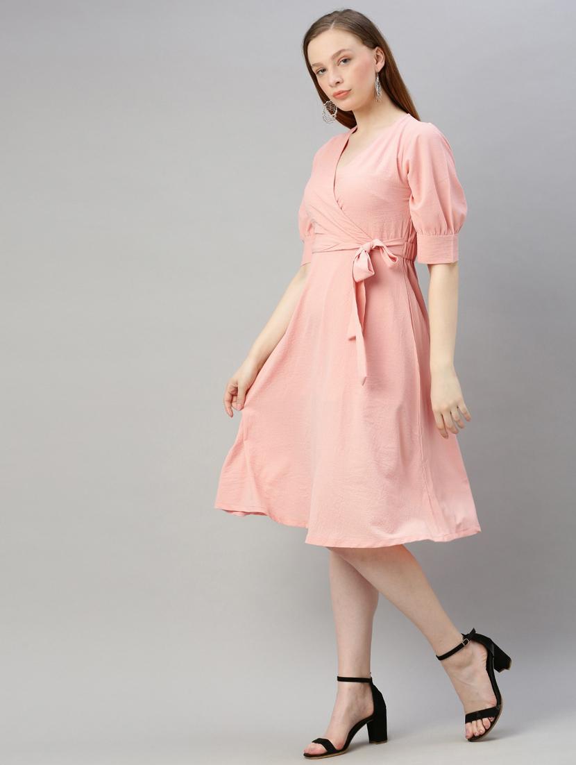 tie front flared dress - 17345604 - Zoom Image - 2