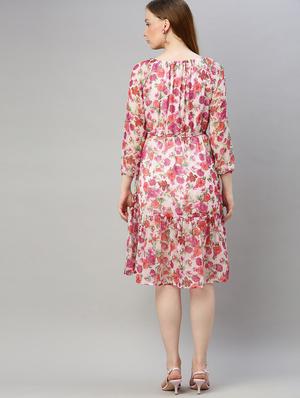 off shoulder floral dress - 17345608 - Standard Image - 3