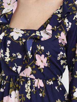 ruffle detail floral a-line dress - 17347145 - Standard Image - 4