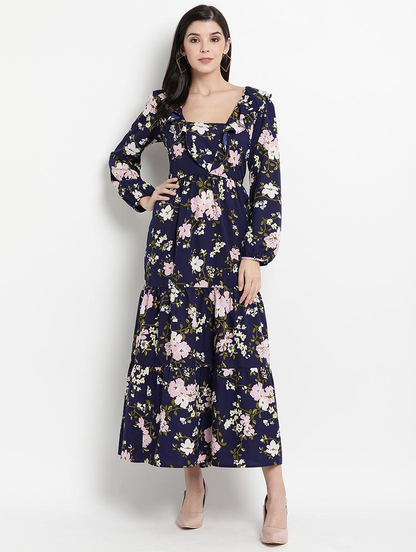 ruffle detail floral a-line dress - 17347145 - Zoom Image - 1