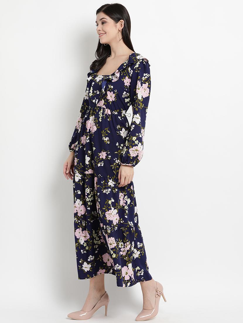 ruffle detail floral a-line dress - 17347145 - Zoom Image - 2